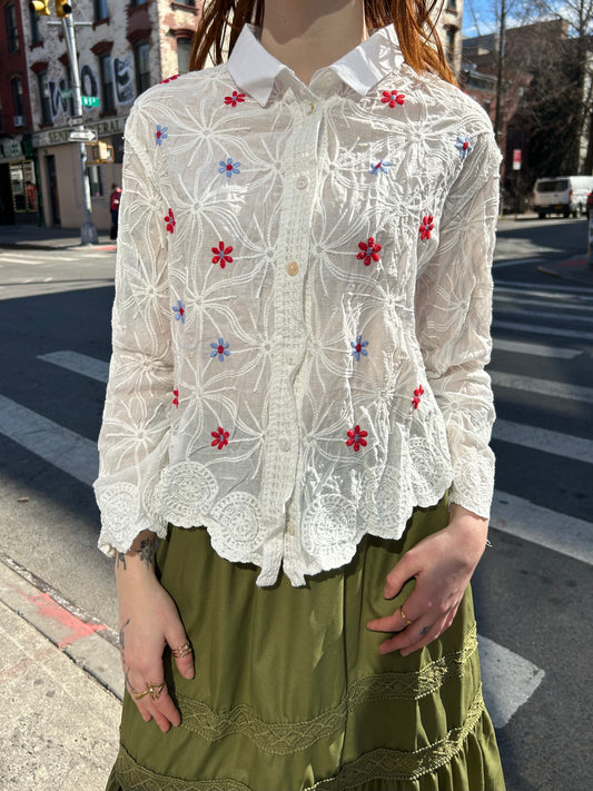 floral embroidered blouse