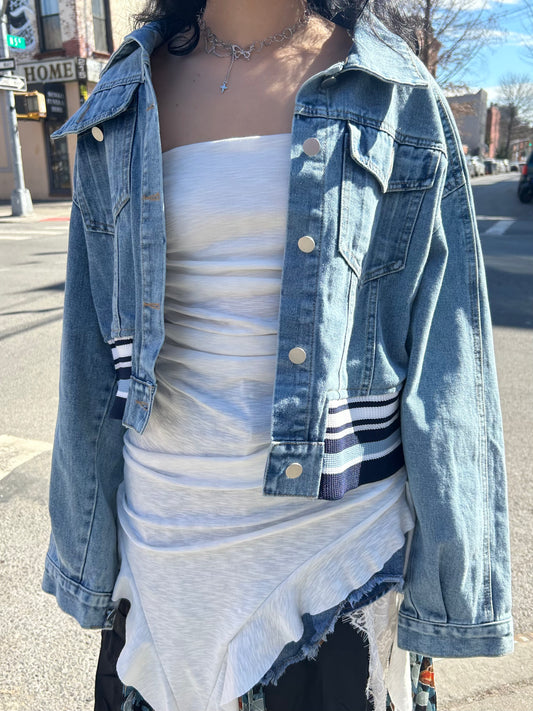 ribbed denim jacket