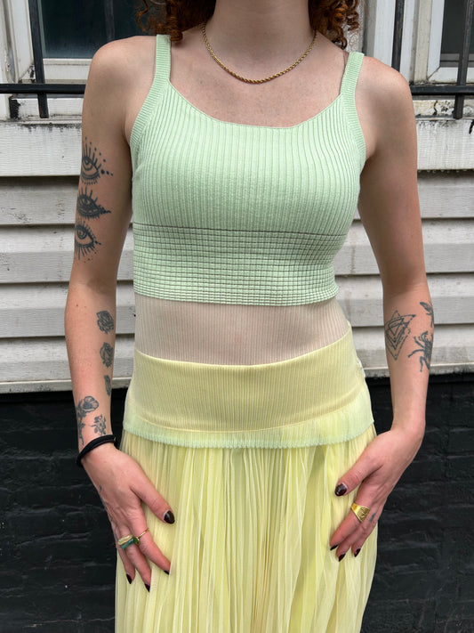 knit sheer detail top