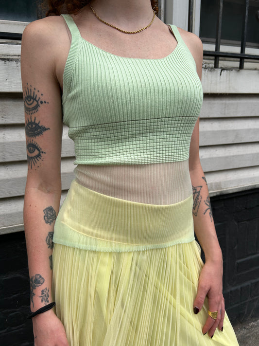 knit sheer detail top