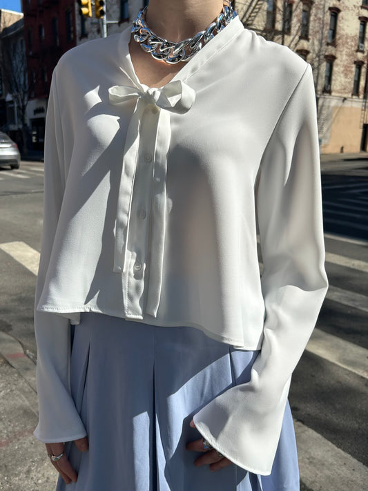 tie neck detail blouse