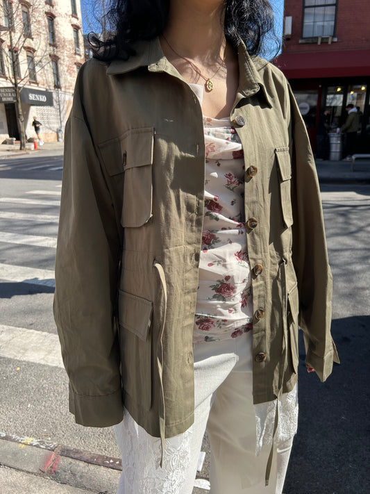 lace trim safari jacket