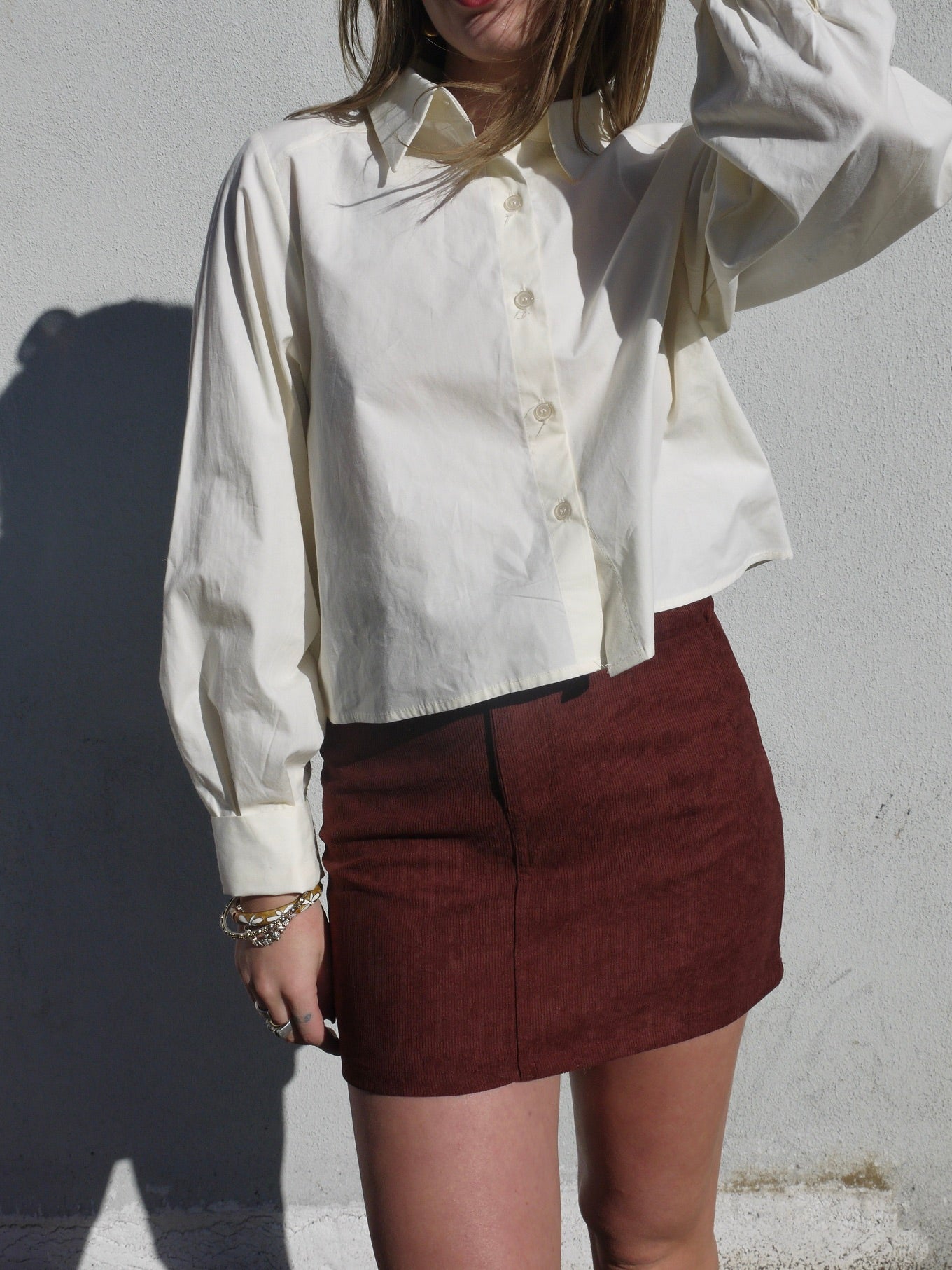 back pleated blouse