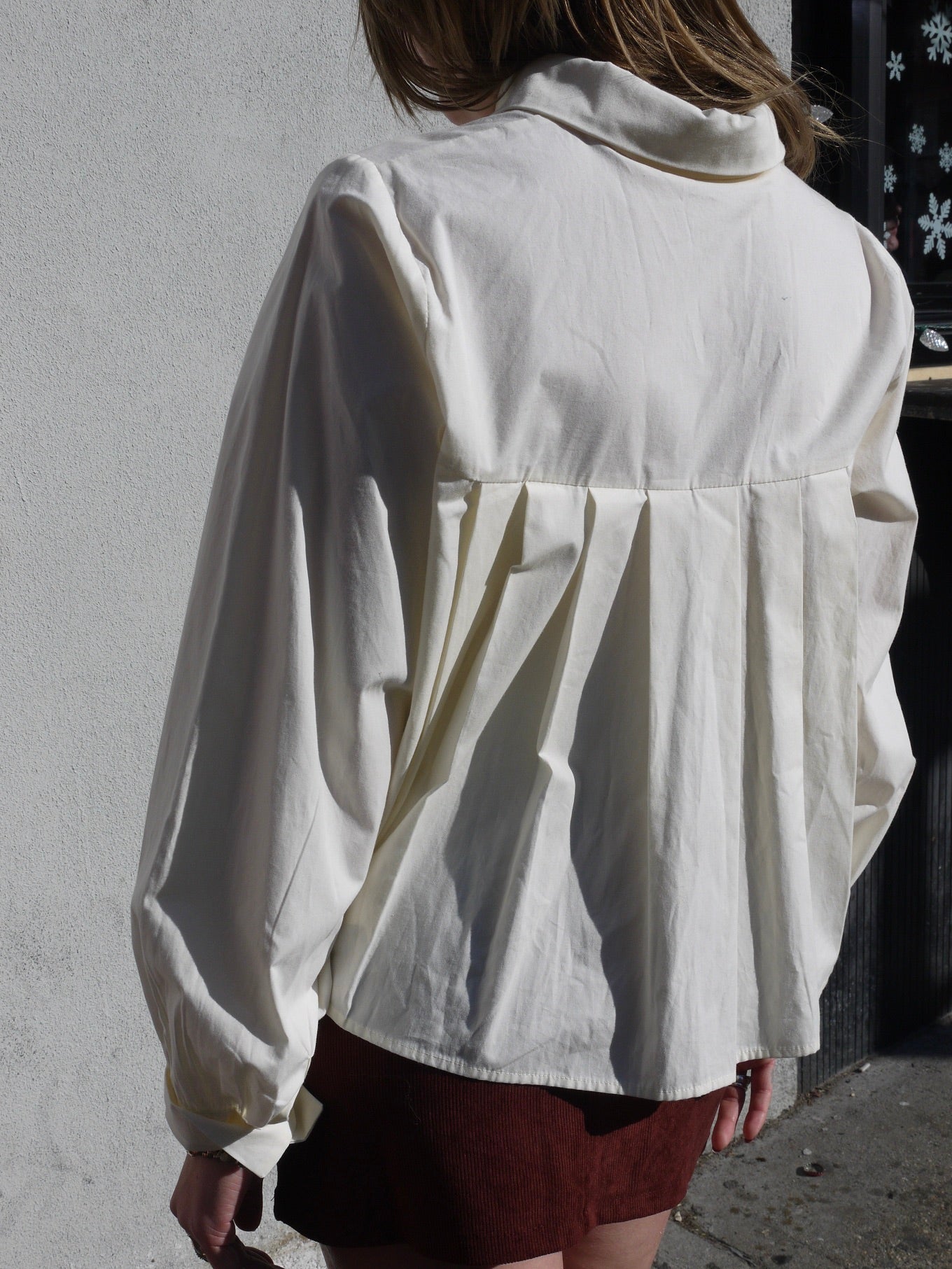 back pleated blouse