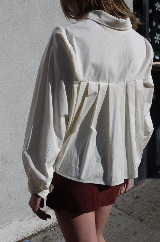 back pleated blouse