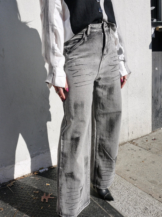 wide leg denim pant