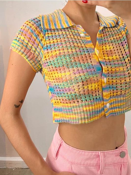 multi colored knit top