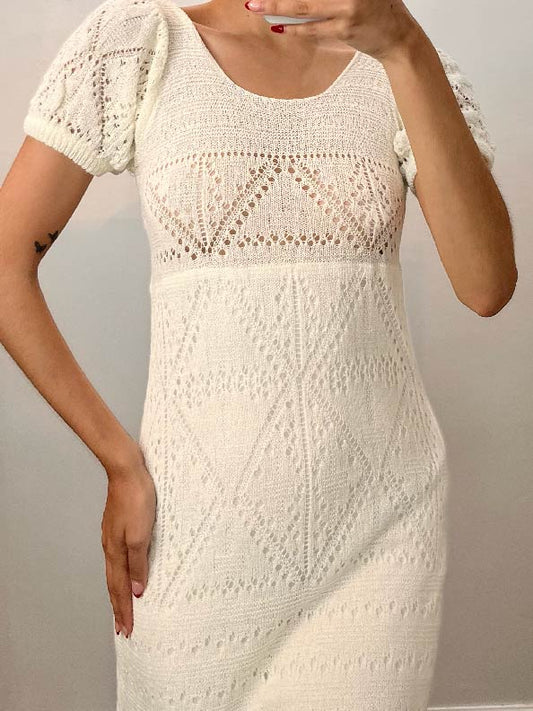 short slv knit midi dress