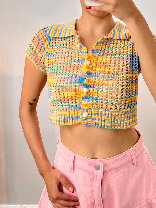 multi colored knit top
