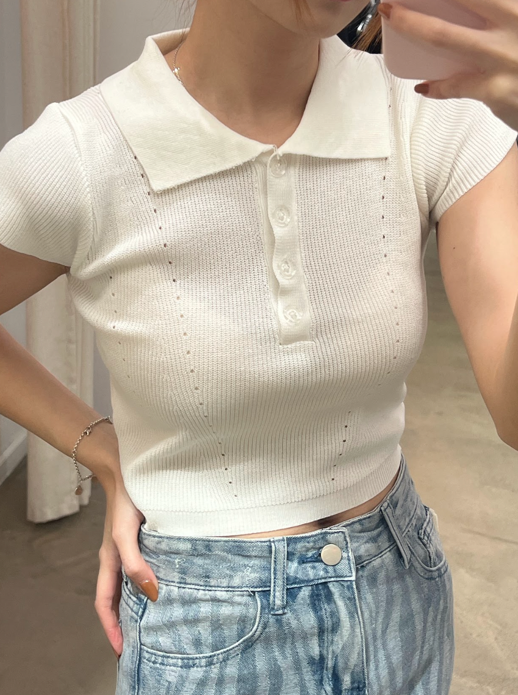 collared knit top