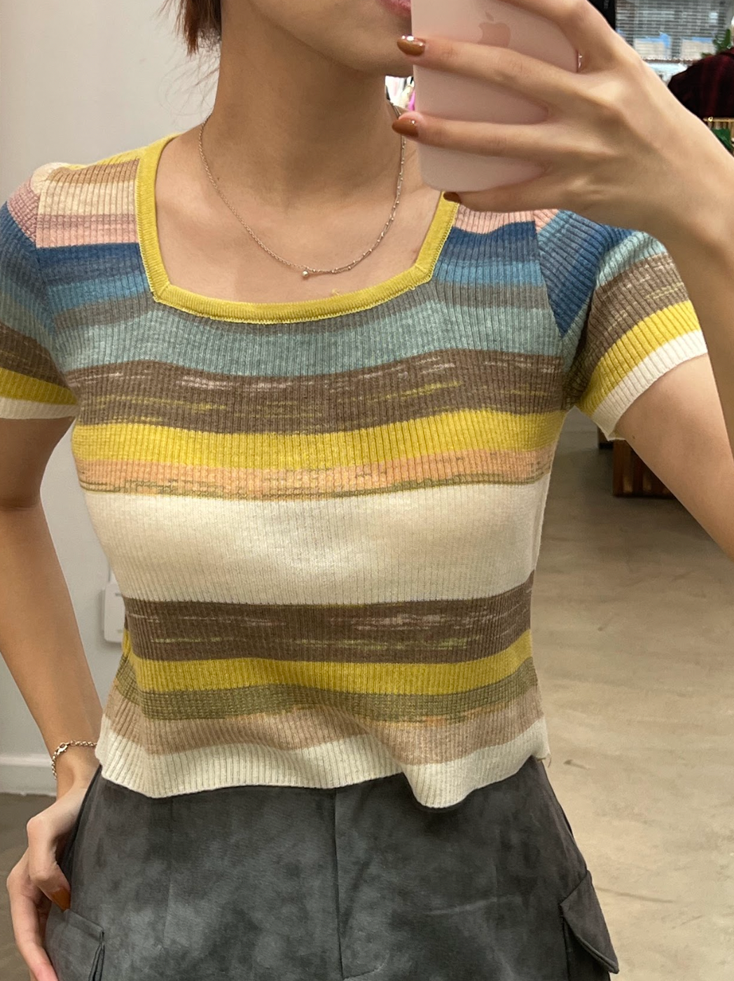 multi color knit top
