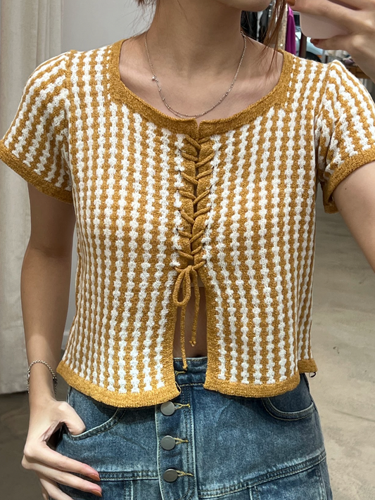 checkered tie up top