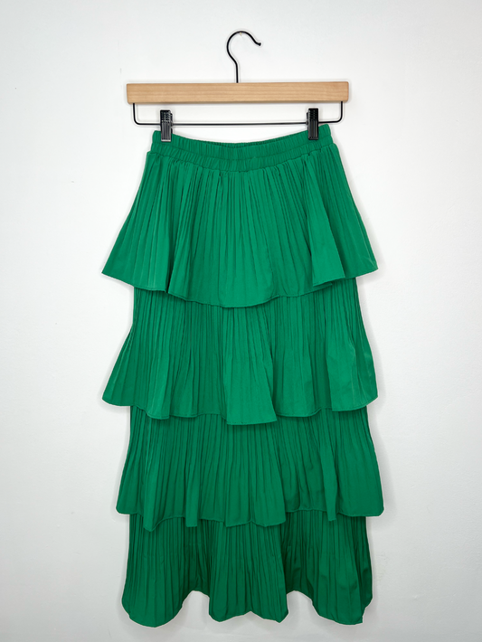Tiered Ruffle Midi Skirt