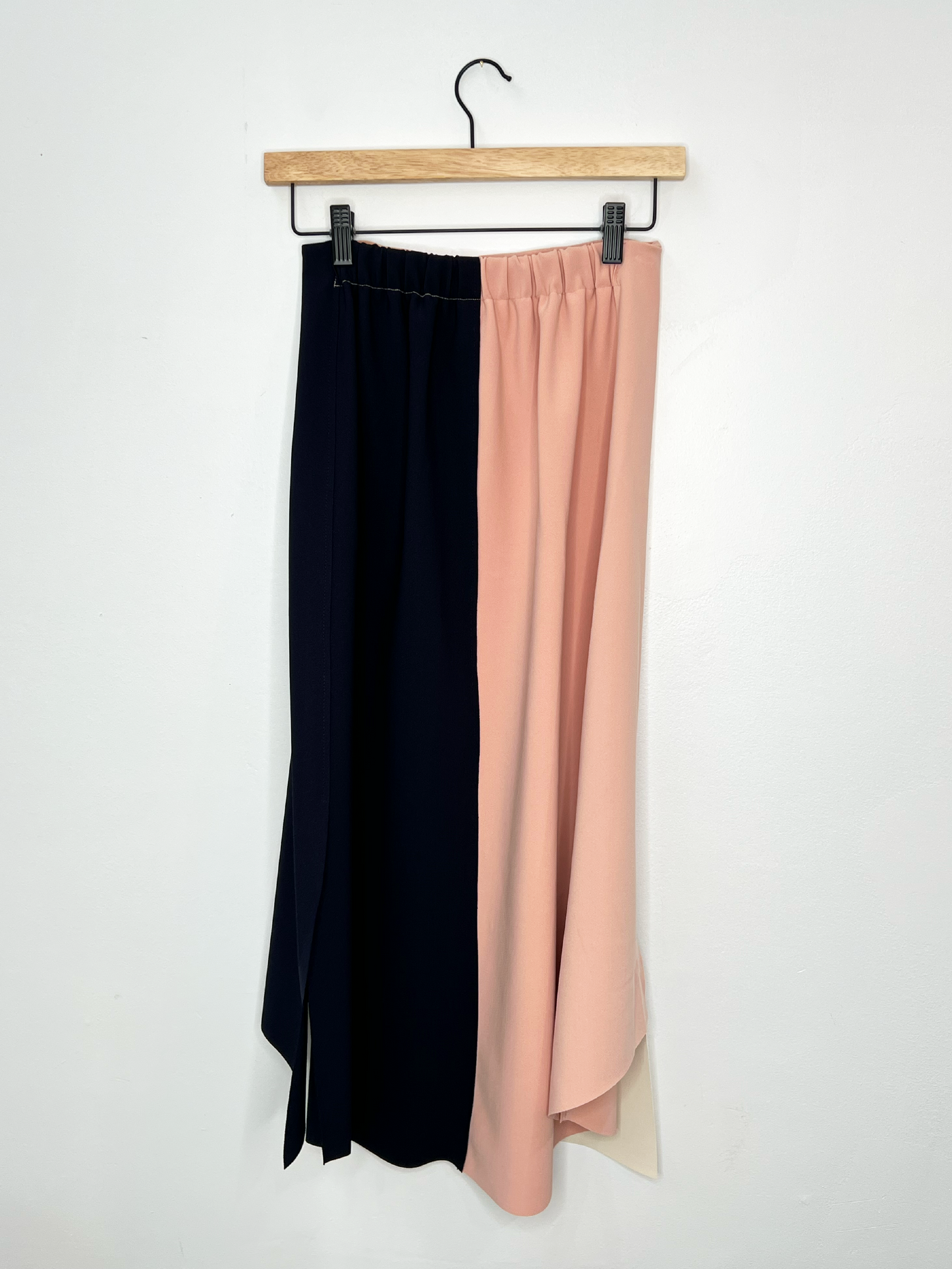 Tri Colored Asymmetric Midi Skirt
