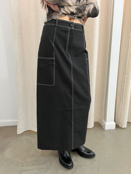 2 Pockets Long Skirt