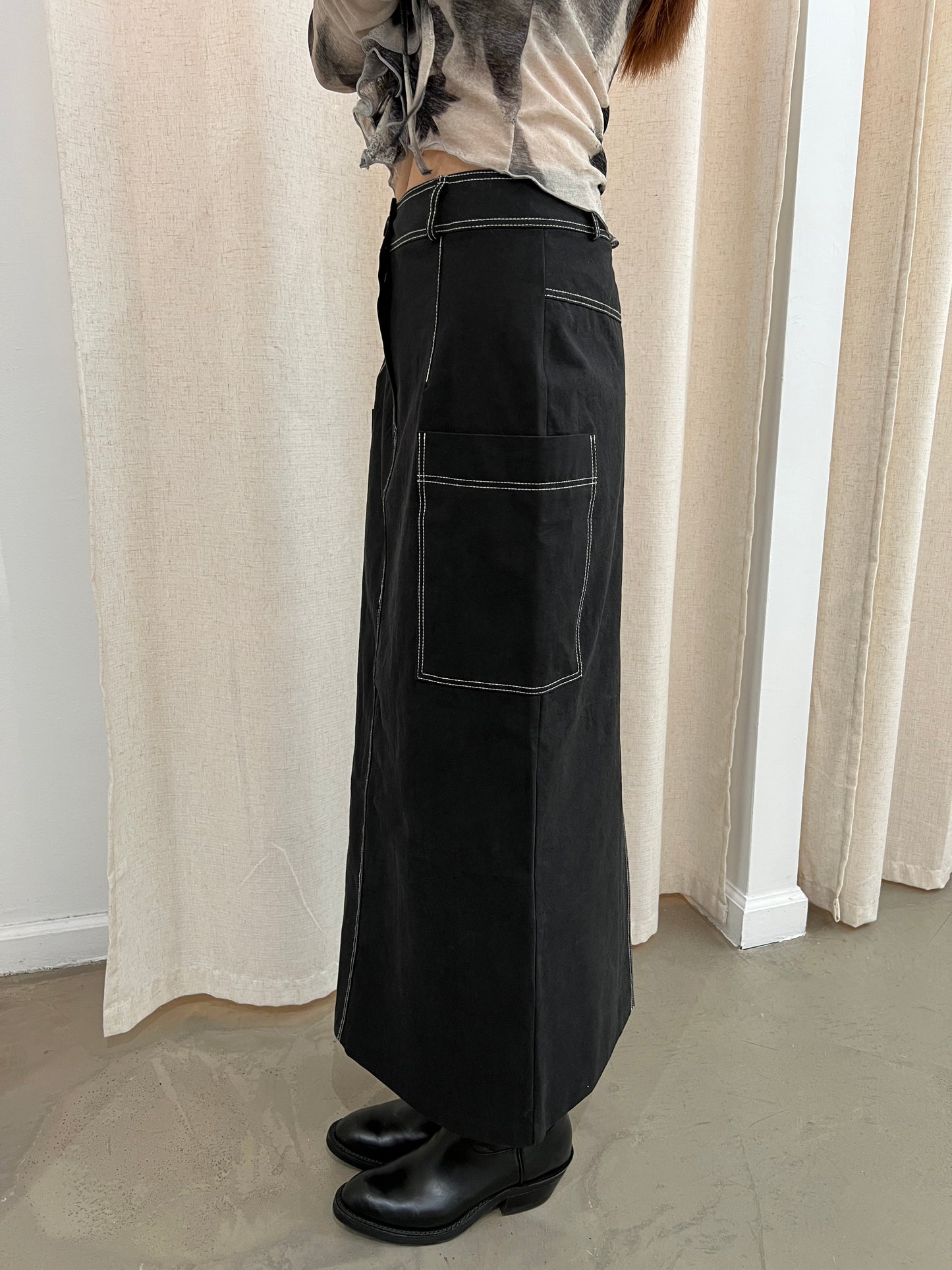 2 Pockets Long Skirt