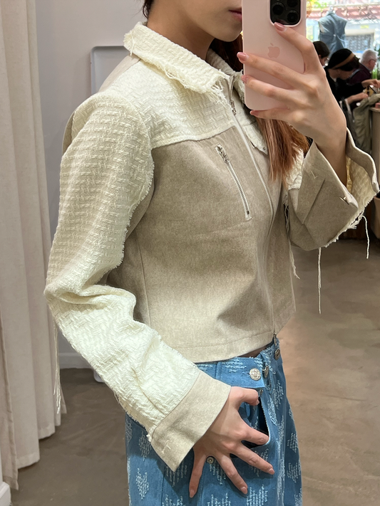tweed detail jacket